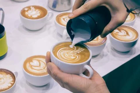 The process of making coffee Stock Photos