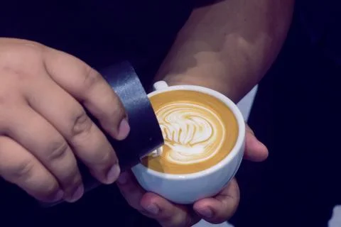 The process of making coffee Stock Photos