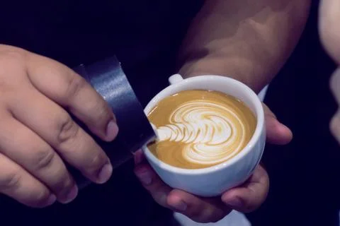 The process of making coffee Stock Photos