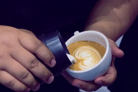 The process of making coffee Stock Photos