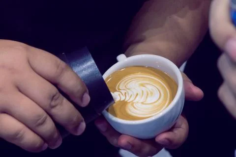 The process of making coffee Stock Photos