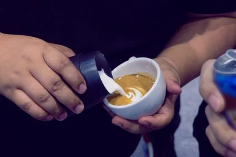 The process of making coffee Stock Photos