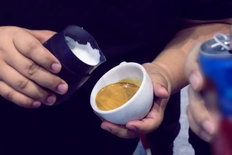 The process of making coffee Stock Photos