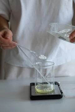 The process of making cosmetics at home. Stock Photos