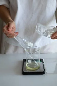 The process of making cosmetics at home. Stock Photos