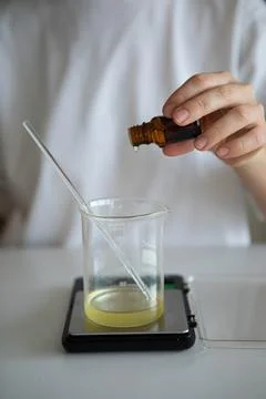 The process of making cosmetics at home. Stock Photos
