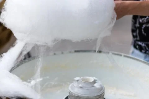 The process of making cotton candy, close-up Stock Photos