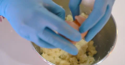 Process of making a delicious bread or dessert on home kitchen. Stock Footage 158201779