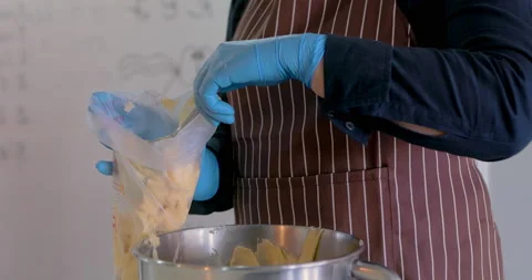 Process of making a delicious bread or dessert on home kitchen. Stock Footage 158206629