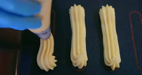 Process of making a delicious bread or dessert on home kitchen. Stock Footage 158209119