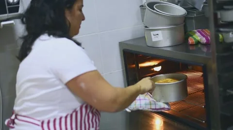 Process of making a delicious cake in a bakery shop Stock Footage 57531411