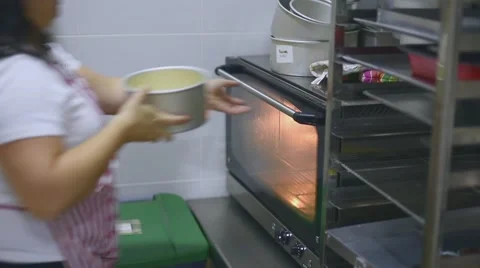 Process of making a delicious cake in a bakery shop Stock Footage 57531429