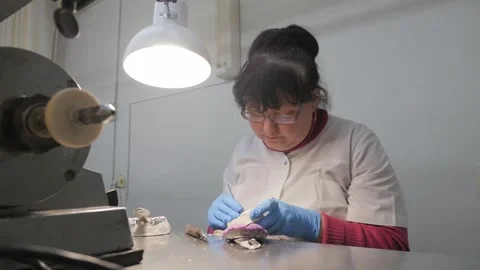 The process of making a dental prosthesis Stock Footage 275069963