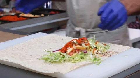 The process of making doner kebab Stock-Footage 93837665