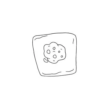 Process of making dumpling from rectangular piece of raw dough in ink sketch Stock Illustration