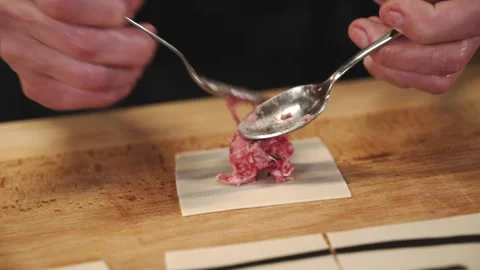 The process of making dumplings. Stock Footage 147005031