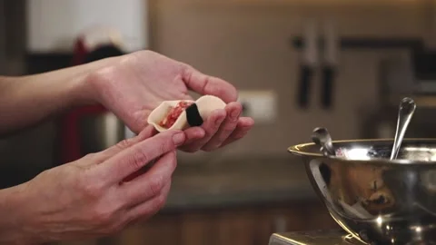 The process of making dumplings. Stock Footage 147005061