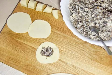 The process of making dumplings at home, view from the top Stock Photos