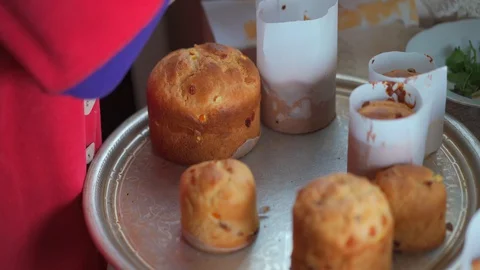 The process of making Easter cake Stock Footage 129516703