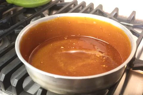 Process of making an egg flan dessert for baking Stock Photos