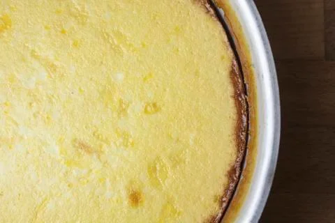 Process of making an egg flan dessert for baking Stock Photos