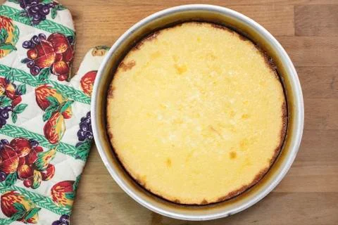 Process of making an egg flan dessert for baking Stock Photos