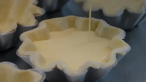 The process of making Egg Tart or Milk Pie Видео 329530159