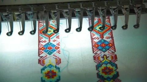 The process of making embroidered clothes Stock Footage 142665077