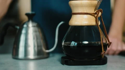 Process of making espresso in a coffee machine. Stock Footage 137960097
