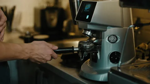 Process of making espresso in a coffee m... | Stock Video | Pond5