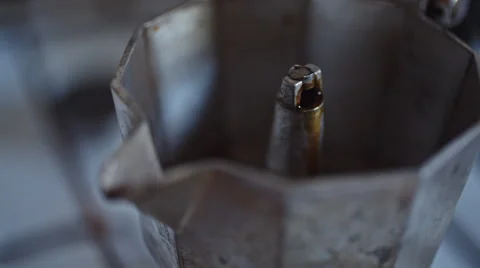 Process of making espresso in the coffee maker Stock Footage 63208732