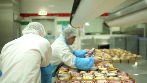 The process of making food at Emirates Flight Catering's Vidéo 133185128