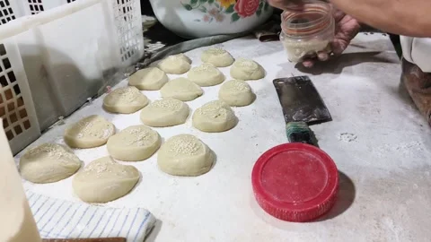 The process of making fried bread buns, or known as Ham Chim Peng, a popula.. Stock Footage 330461405