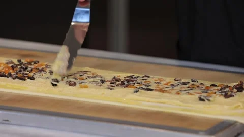 Process of making gata with died fruits 6 Stock Footage 314974878