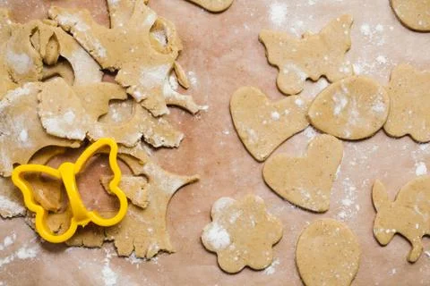 The process of making ginger biscuits, gingerbread Stock Photos