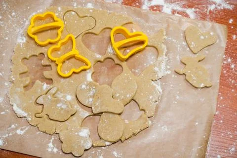 The process of making ginger biscuits, gingerbread Stock-Fotos
