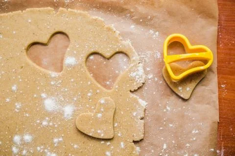 The process of making ginger biscuits, gingerbread Stock Photos