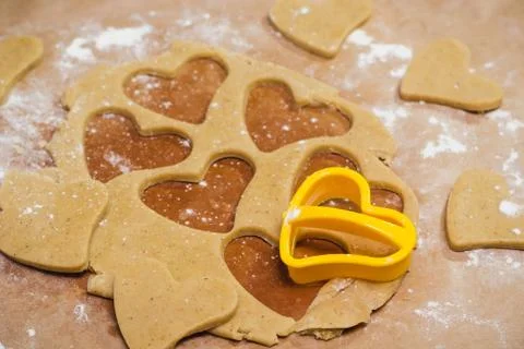 The process of making ginger biscuits, gingerbread Stock Photos