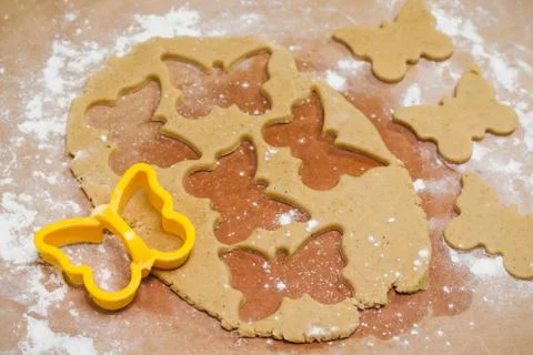 The process of making ginger biscuits, gingerbread Stock Photos