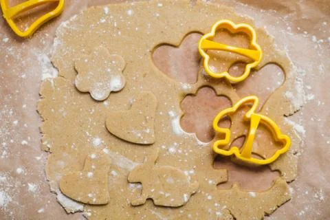 The process of making ginger biscuits, gingerbread Stock Photos