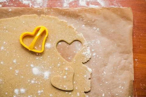 The process of making ginger biscuits, gingerbread Stock Photos