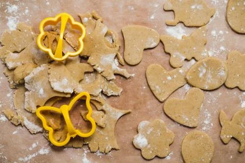 The process of making ginger biscuits, gingerbread Stock Photos