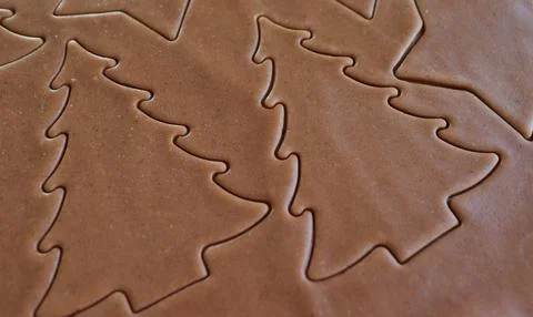 The process of making ginger cookies, slabs of dough. Stock Photos