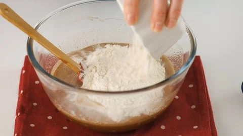 Process of making gingerbread cookies for Christmas. A woman is preparing a Stock Footage 121118525