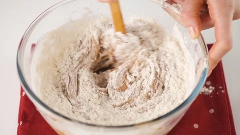 Process of making gingerbread cookies for Christmas. A woman is preparing a Stock Footage 121118709
