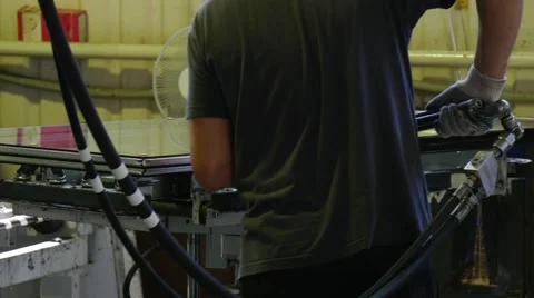 The Process of Making Glazed Windows on a Special Production Lane, When Some Stock Footage 53007200