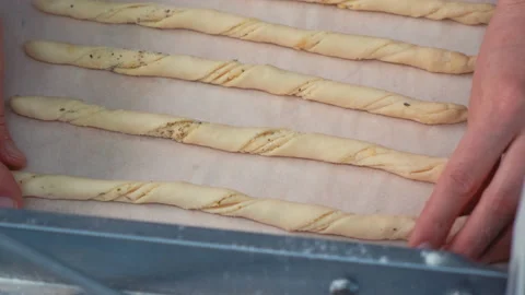 The process of making Grissini. Stock Footage 196841593