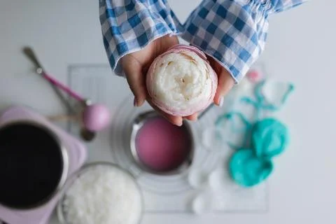 Process of making handmade candles at home Stock Photos