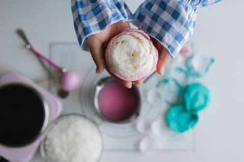 Process of making handmade candles at home Stock Photos