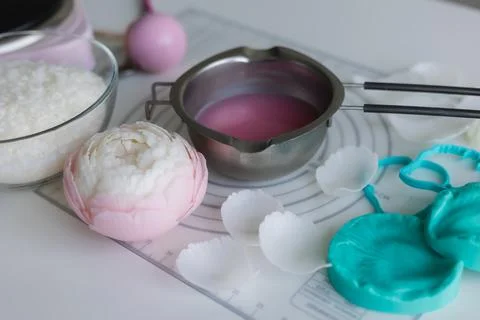 Process of making handmade candles at home Stock Photos